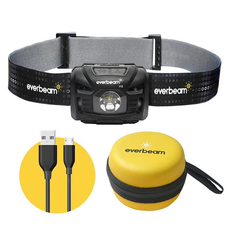 Everbeam H6 Switch LED Headlamp Head Torch, Dual Power 1200mAh Rechargeable Battery / 3 AAA Batteries, Motion Sensor, Ultra Bright 680 Lumens, 45 hrs Runtime, USB Headlight Flashlight, Waterproof - BeesActive Australia