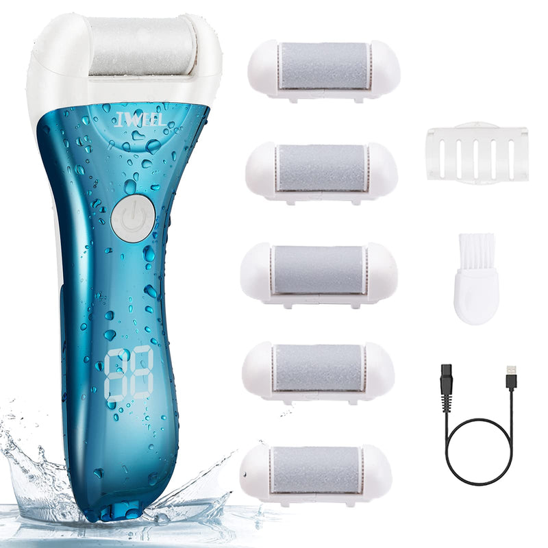 Electric Foot Callus Remover, Rechargeable Electronic Foot File Pedicure Kits, Electric Callus Remover for Feet, Foot Scrubber Dead Skin Remover, Professional Foot Care for Dead Skin Ideal Gift Chromed Blue - BeesActive Australia