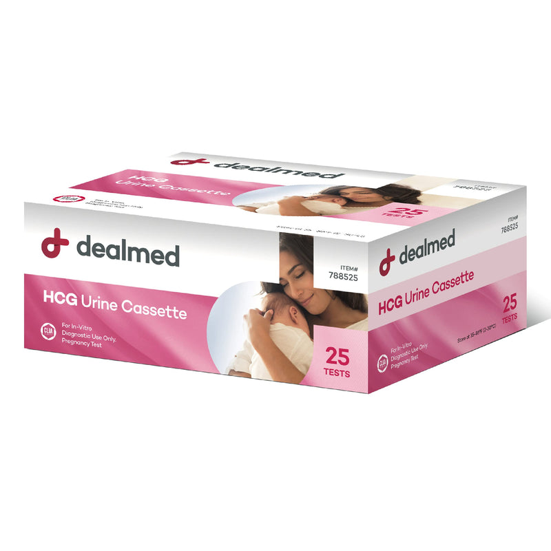 Dealmed HCG Urine Cassette Pregnancy Test, 25 Count, HCG Pregnancy Tests with Disposable Pipettes, Early Detection Pregnancy Test Kit 25 Count (Pack of 1) - BeesActive Australia