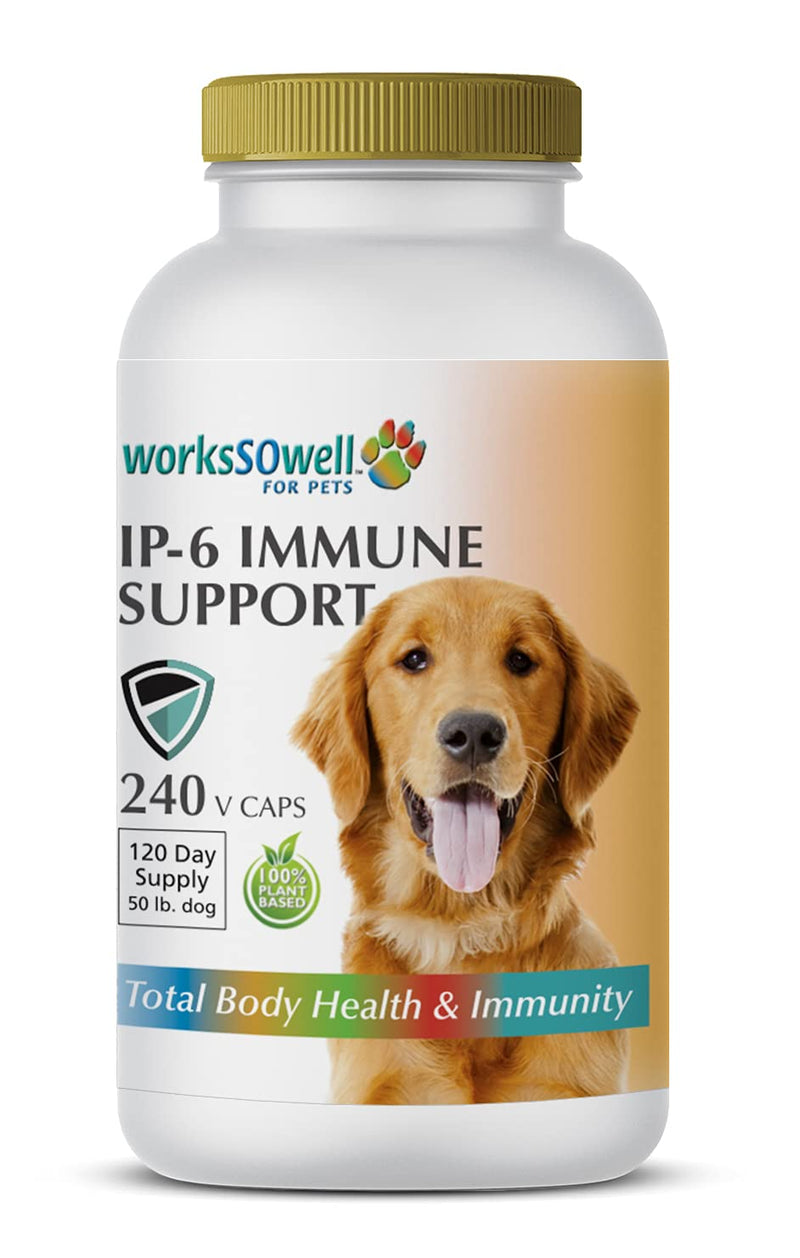WorksSoWell IP-6 Immune Support for Dogs – 240 V-Caps – Helps Promote Healthy Bones, Teeth, Kidney, Liver Functions and Cardiovascular Health – Total Body Health and Immunity - PawsPlanet Australia