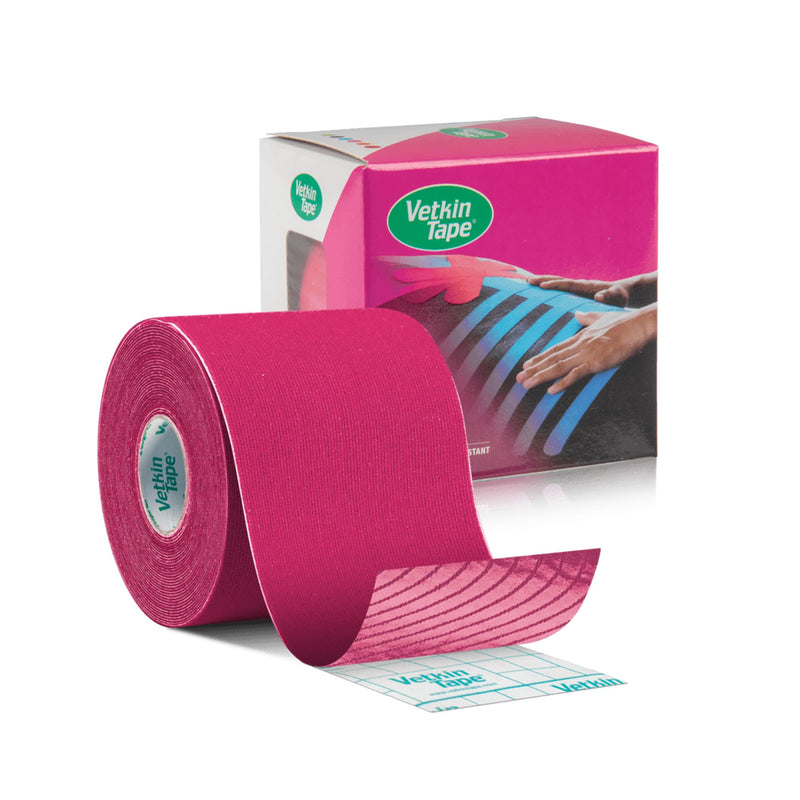 VETKIN VetkinTape Canine & Equine Kinesiology Tape | Veterinary Medical Tape | Vet Wrap for Joint Support & Pet Care | Self Adhesive Bandage Wrap | Pink | 2.4in | (Pack of 1)