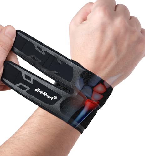 HiRui Wrist Brace Wrist Wrap for TFCC Tears, Ultra-thin Compression Wrist Strap Wrist Support for Workout Basketball Tennis Weightlifting Tendonitis Carpal Tunnel Syndrome-Adjustable (Black, 2 Pack) Black, 2 Pack