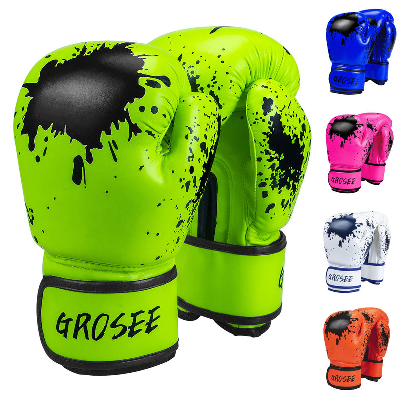 Kids Boxing Glove 6oz 8oz, Youth, Boys and Girls Training Sparring Gloves for Punching Bag, Kickboxing, Muay Thai, MMA, Gift for Age 6-15 Years Green 8 oz (80-105 lbs)