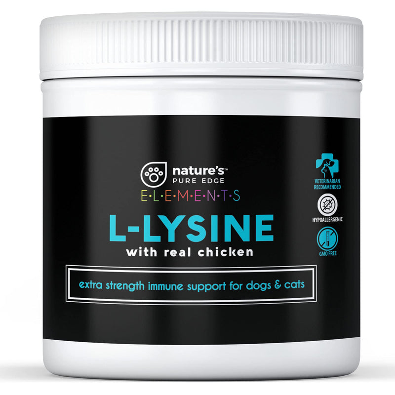 L-Lysine Powder for Cats and Kittens, Chicken Flavored Lysine Supplement for Cats and Kittens and Dogs to Support Immune Health, Normal Eye Function and Respiratory Health, Extra Large 125 Grams.