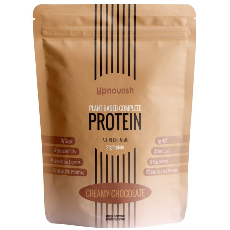 UpNourish Plant-Based Protein Meal Replacement Shake! Keto, Vegan-Friendly Lifestyles. Gluten & Dairy-Free Smoothie with Essential Vitamins, Minerals, and Low Carbs - Chocolate, 15 Servings Creamy Chocolate - BeesActive Australia