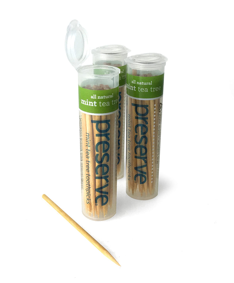 Preserve Flavored Toothpicks, Mint Tea Tree, 3 Count - BeesActive Australia
