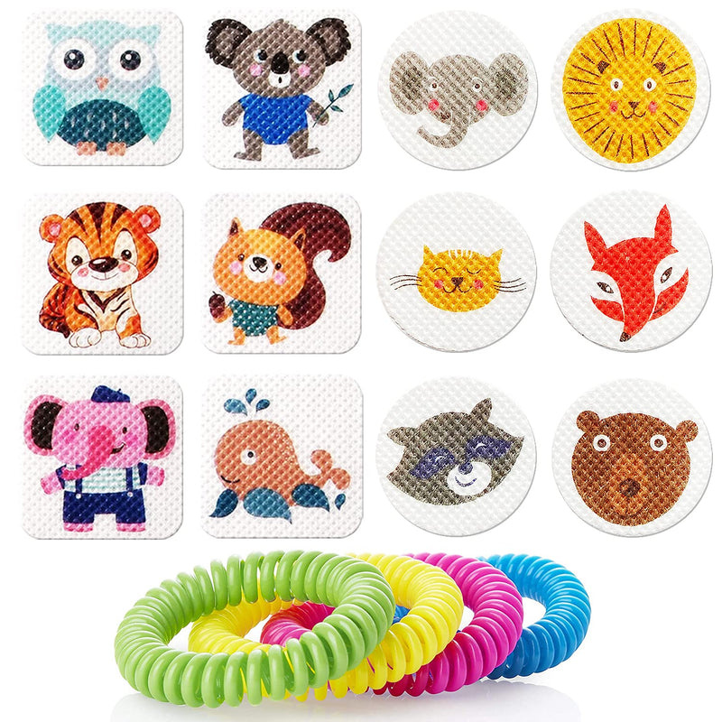 180 Pack Mosquito Patches Stickers for Kids Adult Outdoor Indoor Travel, Natural Plant Based Ingredients Mosquito Stickers with 4 Pack Mosquito Repellent Bracelets 180pack+4stickers - BeesActive Australia