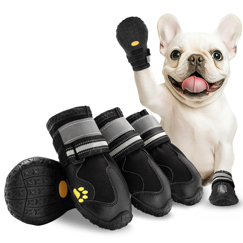 Dog Shoes for Large Dogs, Anti-Slip Dog Boots for Winter Snow, Hot Pavement, Dog Booties & Paw Protectors Size 7 Black #7(2.75" inner width) for 63-78 lbs - BeesActive Australia