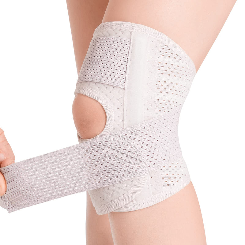 Galvaran Knee Brace with Side Stabilizers Relieve Meniscus Tear Knee Pain ACL MCL Arthritis,Joint Pain Relief, Breathable Adjustable Knee Support Suitable for Men and Women with Sports Injuries White - Left Medium - BeesActive Australia