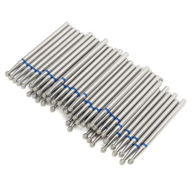 Nail Drill Bits, 50pcs Spherical Cuticle Clean Nail Bit Set Dead Skin Removal Nail File Bits Grinding Head Accessory for Acrylic Gel Nails Cuticle Manicure Pedicure Nail Salon Supply(2.3mm) 2.3mm