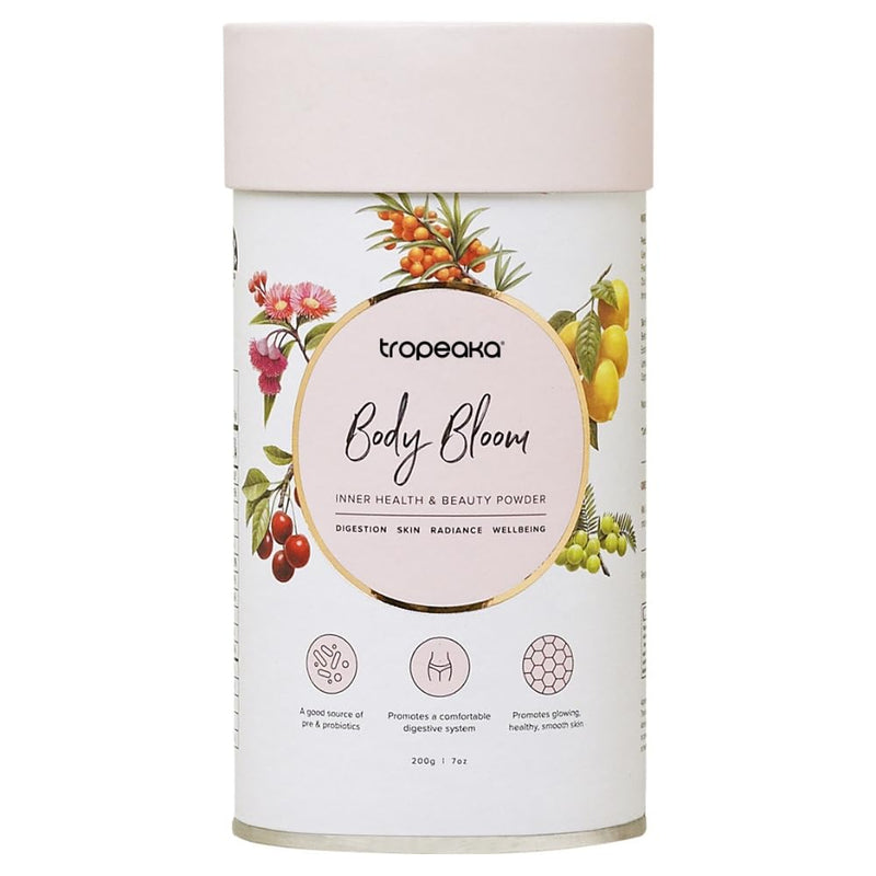 Tropeaka Body Bloom - Superfood Beauty Supplement, Supports Collagen Production for Glowing Skin, Hair & Nails, Prebiotic & Probiotics, Vegan, Dairy Free, Gluten Free, Non-GMO, 18oz (28 Servings)