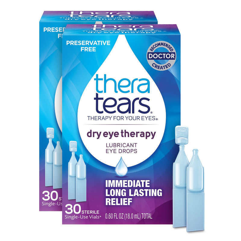 TheraTears Dry Eye Therapy Eye Drops for Dry Eyes, Preservative Free, 30 Vials, 2 Pack 30 Count (Pack of 2) - BeesActive Australia