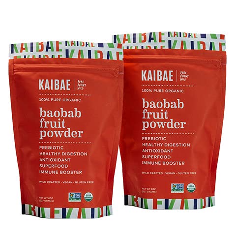 Organic Baobab Powder | Fiber & Vitamin C for Immune & Gut Health, 16 oz. 8 Ounce (Pack of 2)
