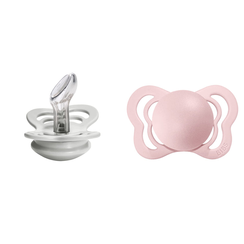 BIBS Pacifiers - Couture Collection | BPA-Free Baby Pacifier | Made in Denmark | Set of 2 Blossom/Haze Color Premium Soothers | Size 0-6 Months - BeesActive Australia