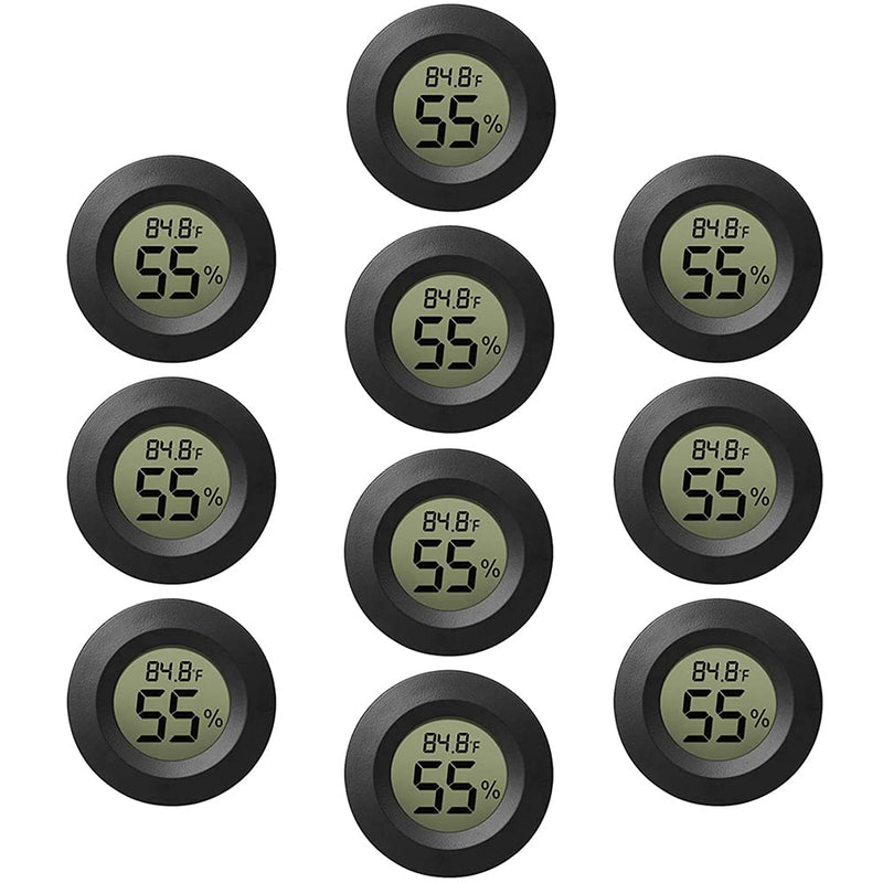 10-Pack Mini Thermometer Hygrometer, Small Digital Electronic Temperature Humidity Meters Gauge Indoor LCD Display for Greenhouse, Garden, Cellar, Fridge, Mason Jar - BeesActive Australia