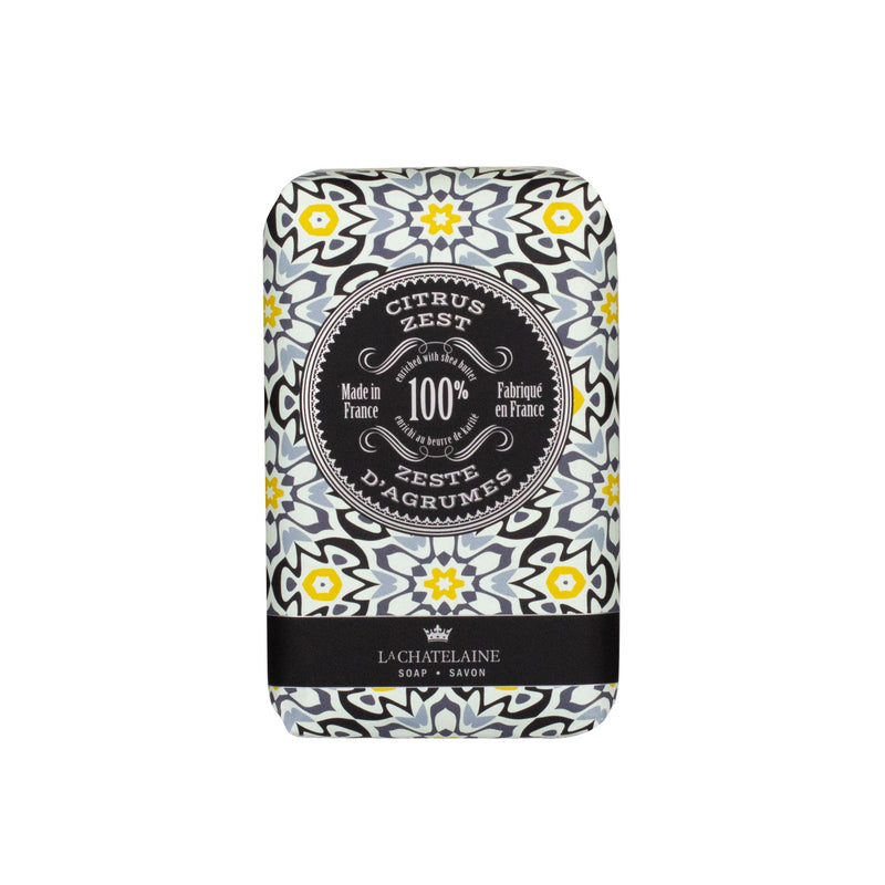 La Chatelaine Shea Butter Bar Soap| Natural and Organic |Triple Milled | Made in France | Unisex, Men, Women | Large (Citrus Zest) Citrus Zest - BeesActive Australia