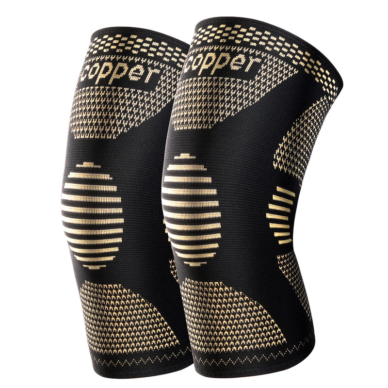 JHVW Copper Knee Braces for Knee Pain(2 pack)- Knee Compression Sleeve Support for Men & Women,Arthritis,Working Out Large - BeesActive Australia