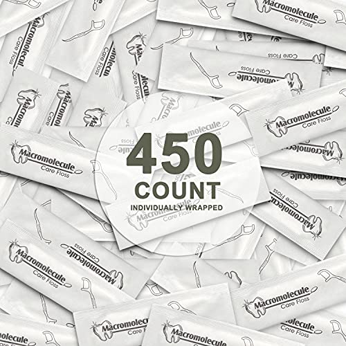 450 Pack Dental Floss Picks Individually Wrapped, Floss Sticks 1 Count (Pack of 450)
