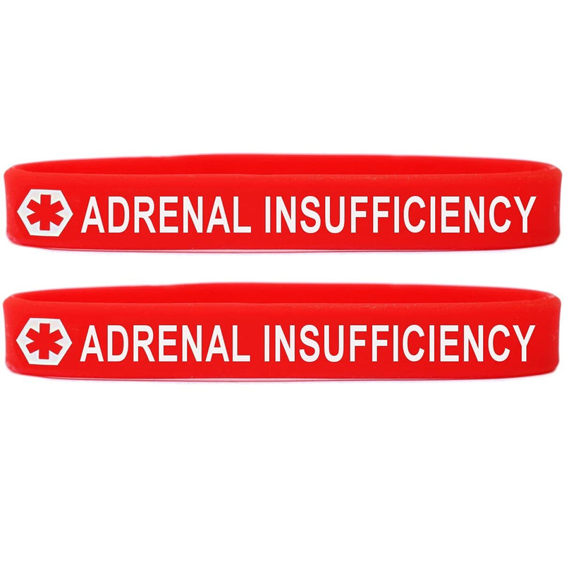 2 Pack of Medical Alert Wristband Bracelets in 12 Options Adrenal Insufficiency