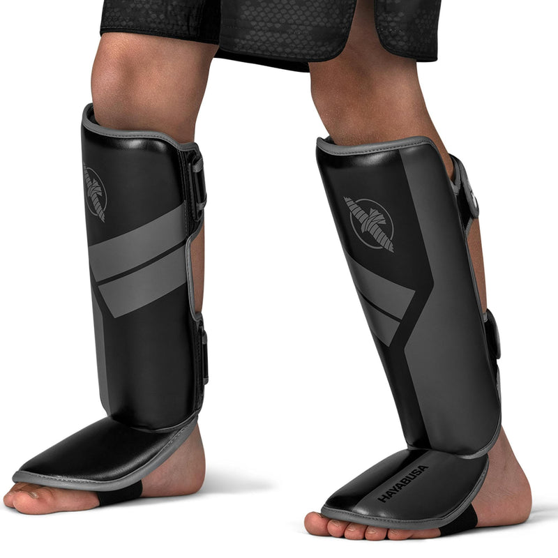 Hayabusa S4 Kids Shin Guards, Muay Thai, MMA, Kickboxing, Martial Arts Small/Medium Black - BeesActive Australia