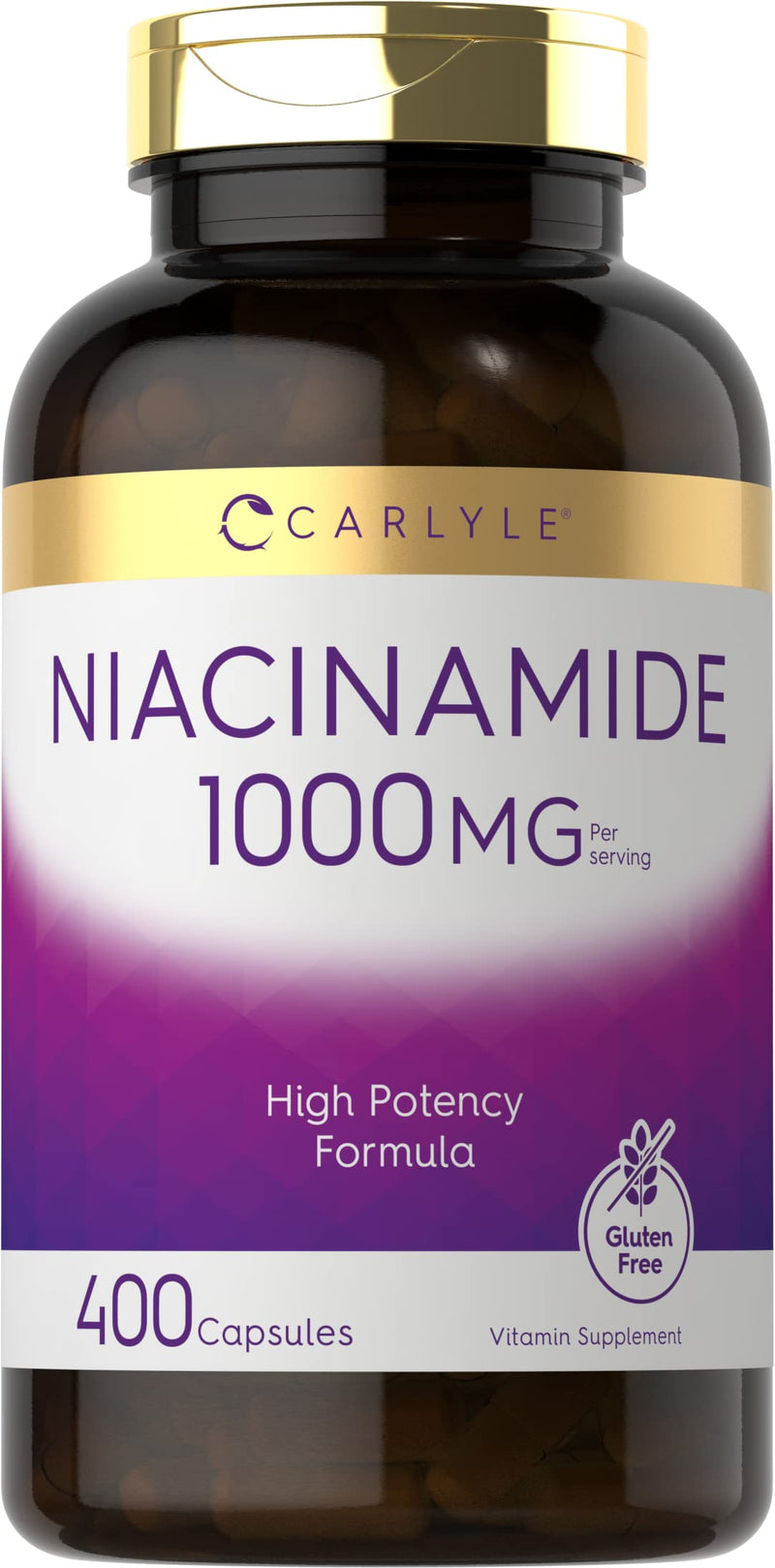 Carlyle Niacinamide 1000 mg | 400 Capsules | High Potency Formula | Non-GMO, Gluten Free Supplement 400 Count (Pack of 1)
