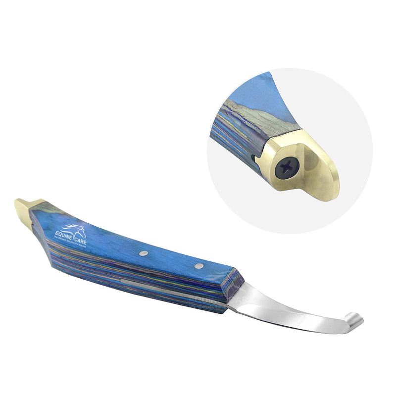 Left-Hand Precision Hoof Knife - J2 Stainless Blade, Brass Topper & Ergonomic Grip - Ultimate Farrier's Choice for Trim & Groom. - BeesActive Australia