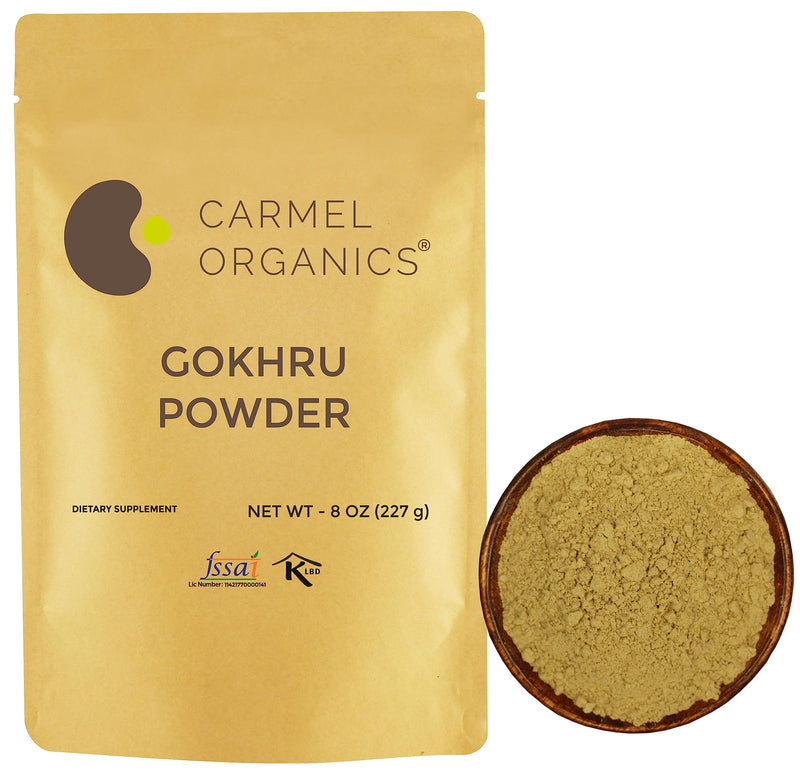 CARMEL ORGANICS Natural Gokhru/Gokhsuru Fruit Powder 8 Ounce or 0.5 Lb/ 227 Grams(Pack of 1)| Tribulus Terrestris Powder No Added Preservative.. | Non GMO 8 Ounce (Pack of 1) - BeesActive Australia