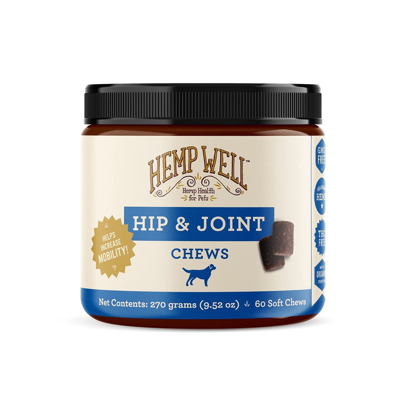 Hemp Well Hip and Joint Soft Chews – Supports Mobility and Promotes Healthy HIPS and Joints for Dogs, Organically Sourced (60 Count) 60 Count (Pack of 1) - PawsPlanet Australia