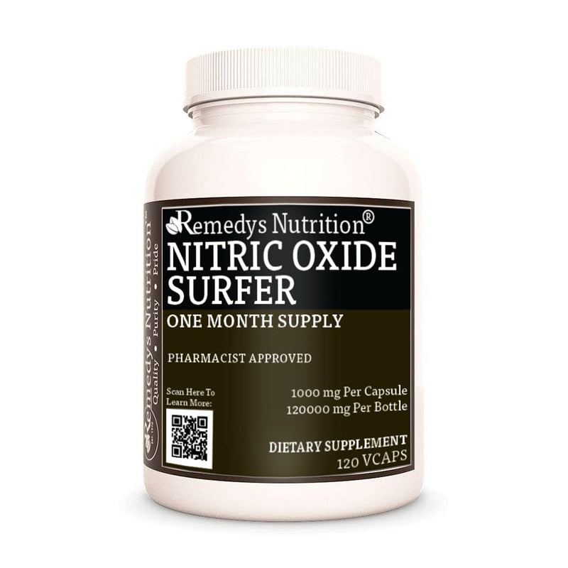 Remedy's nutrition Nitric Oxide Surfer 1,000mg Vegan Capsules Dietary Supplement - Non-GMO, Gluten Free, Dairy Free - One Month Supply (120 Count) - BeesActive Australia