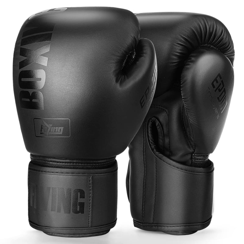 FIVING Boxing Gloves for Men and Women Suitable for Boxing Kickboxing Mixed Martial Arts Muay Thai MMA Heavy Bag Training Black 16oz