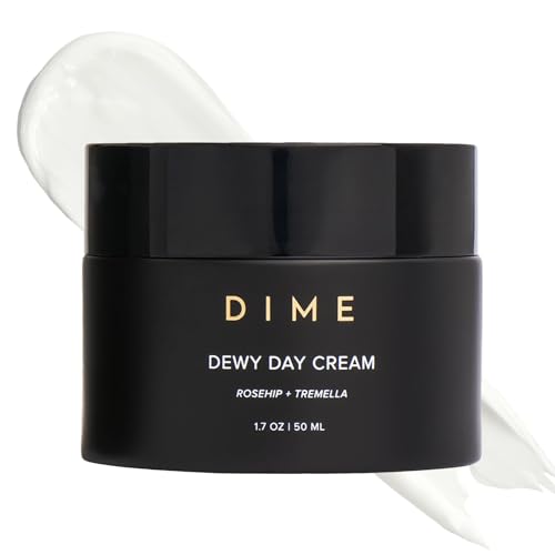 DIME Beauty Dewy Day Cream - Anti-Aging Hydrating Face Moisturizer with Rosehip Oil, Ceramides and Snow Mushroom for Dry and Combination Skin, Vegan and Cruelty-Free, 1.7 oz / 50 ml Off White