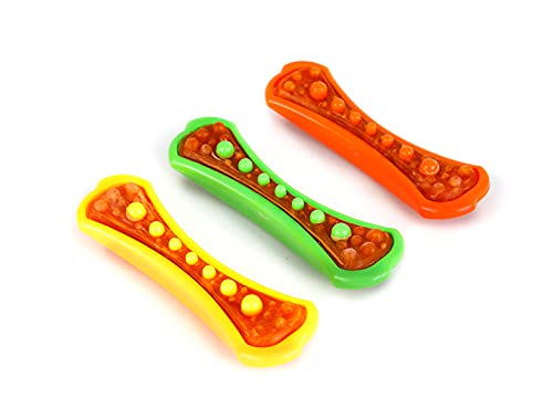 Hartz Chew 'n Clean Dental Duo Dog Treat & Chew Toy, Color Varies, Medium, 3 Pack Medium (Pack of 3) Orange, Green & Yellow - BeesActive Australia