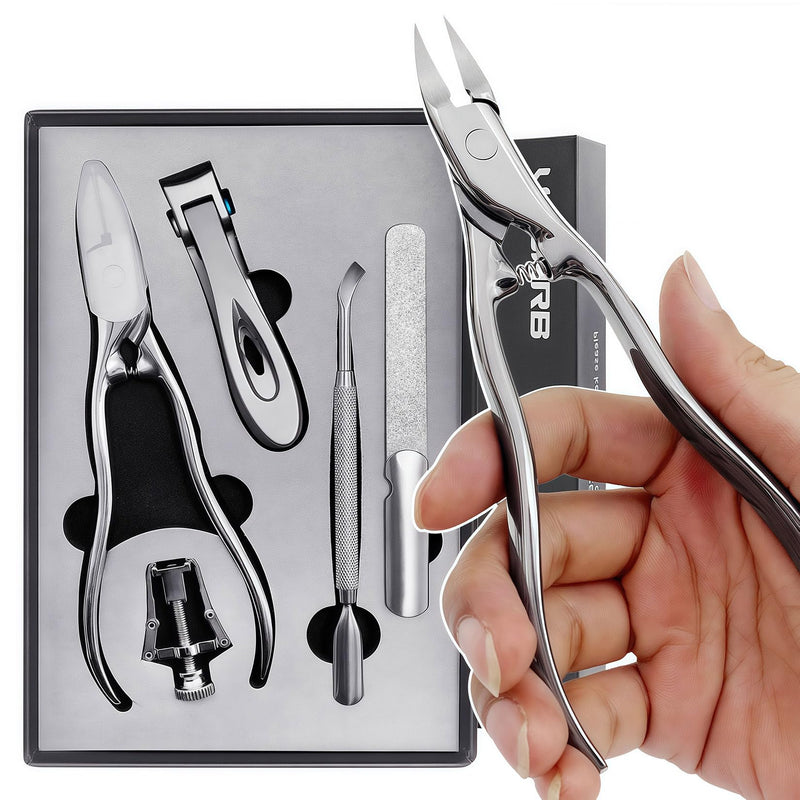 Long Handled Toenail Clippers for Seniors Thick Nails, Ultra Sharp Toe Nail Clippers for Men, Heavy Duty Stainless Steel, 5pcs Set JCDK5PS - BeesActive Australia