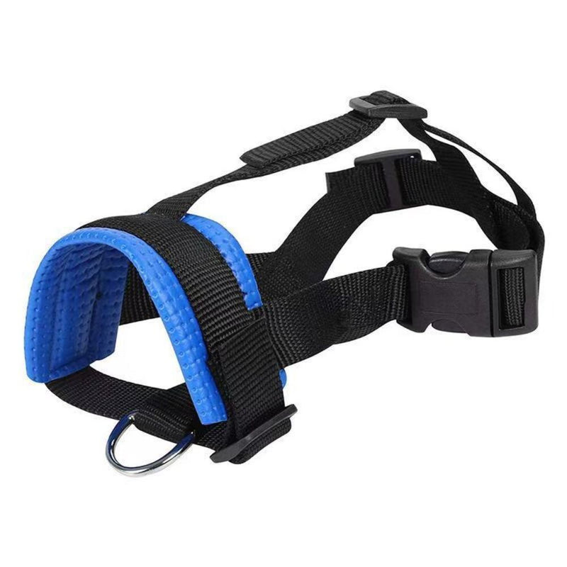 BARKLESS Dog Muzzle, Soft Padded Comfy Muzzle for Biting and Chewing, Adjustable Muzzle for Small, Medium, Large Dogs Corgi Labrador, Allows Drinking and Panting L Blue - BeesActive Australia