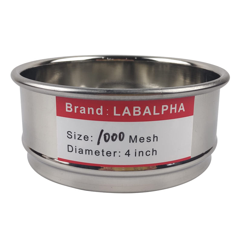 LABALPHA 1000 Mesh Lab Sieves, Test Sieve #1000 Mesh, 4'' Diameter, 304 Stainless Steel Wire Cloth (0.015mm) 1000 mesh (0.015mm) - BeesActive Australia