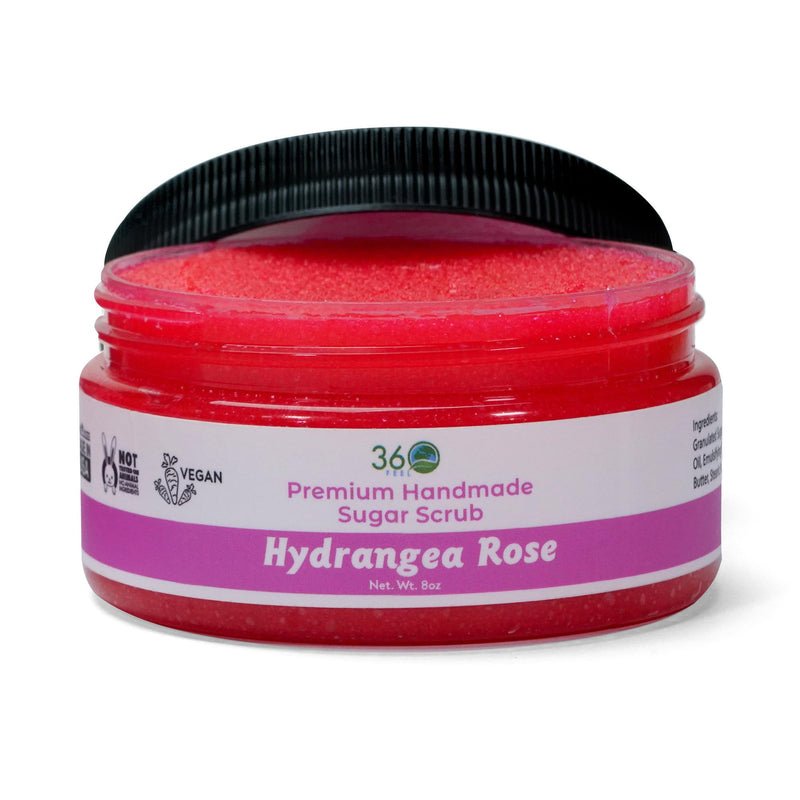 360Feel Sugar Body Scrub Hydrangea Rose Great for Acne Scars Stretch Marks and Foot Scrub It Great Gifts For Women - 8 Fl Oz - BeesActive Australia