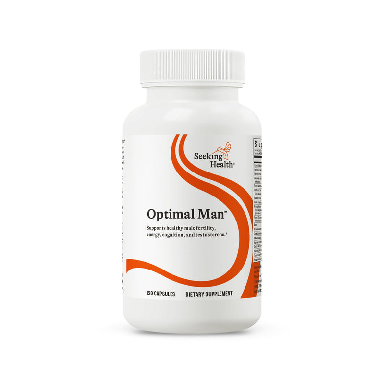 Seeking Health Optimal Man - Multivitamin Supplement with Zinc, Active Folate, & Alpha-Lipoic Acid - Multivitamin Supports Energy & Brain - Support Aging & Men's Health - 30 Servings