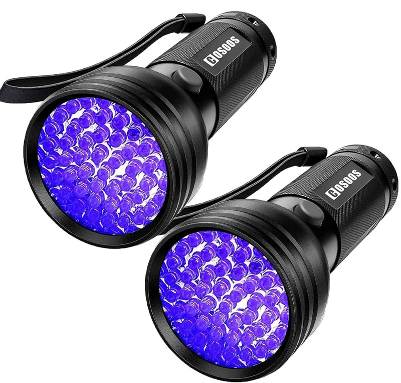 COSOOS 2 Pack UV Black light Flashlight, 51 LED 395nm Handheld Blacklight Flashlights, Pet Urine Detector for Dog and Cat Urine, Dry Pet Stains, Bed Bug(Batteries not Included) - BeesActive Australia
