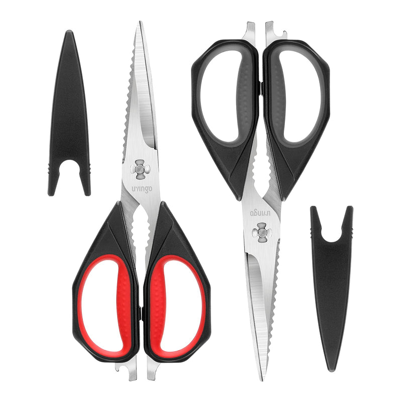 LIVINGO Kitchen Scissors, 2 Pack 9.25" Utility All Purpose Poultry Shears Heavy Duty Dishwasher Safe, Come Apart Sharp Stainless Steel Cooking Food Scissors for Cutting Meat, Chicken, Vegetable, Fish 2 Pack Kitchen Scissors - BeesActive Australia