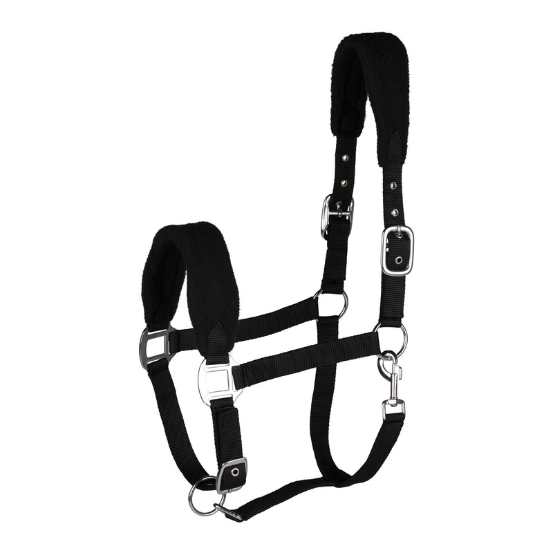 HORZE Kiel Halter with Fleece Black Warmblood - BeesActive Australia