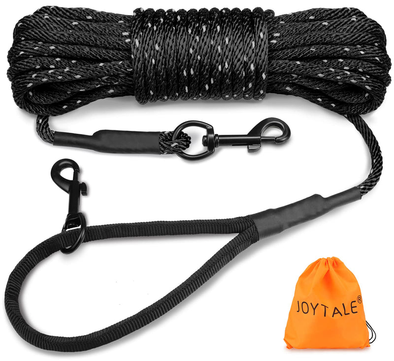 Joytale Long Dog Training Leash, 30 FT Tie Out Rope Check Cord Dogs Leashes with Padded Handle, Reflective Recall Lead for Puppy and Small Dogs, Black 30 ft(Pack of 1) - BeesActive Australia