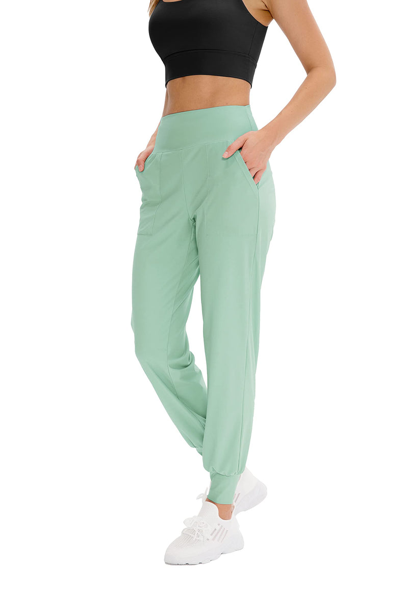 Women's Lightweight Joggers Pants with Pockets, High Waist Tapered Running Sweatpants Athletic Workout Pants for Women(Mist Green, 12)