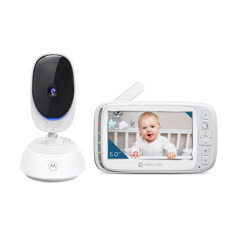 Motorola VM75 Indoor Video Baby Monitor with Camera - 480x272p, 1000ft Range 2.4 GHz Wireless 5" Screen, 2-Way Audio, Remote Pan, Digital Tilt, Zoom, Room Temperature Sensor, Lullabies, Night Vision 1 Camera (2021 Model) - BeesActive Australia