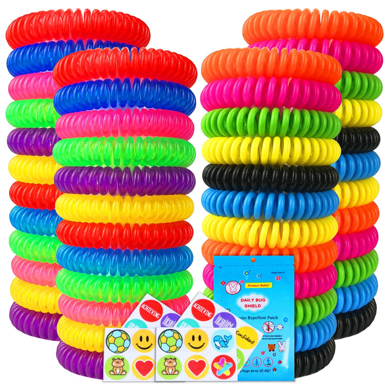 Mosquito Repellent Bracelets 48 Pack Individually Wrapped Mosquito Repellent Bands for Kids and Adults with 24 Pcs Mosquito Repellent Stickers for Indoor and Outdoor Protection Blue - BeesActive Australia