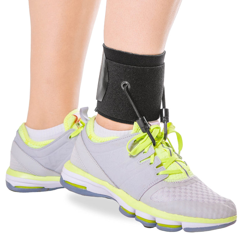 BraceAbility AFO Foot Drop Brace - Adjustable Soft Ankle Foot Orthosis Drop Foot Brace for Men and Women, Walking with Shoes, Toe Lifter Support, Dorsiflexion Assist Brace Fits Left or Right (L/XL) L/XL