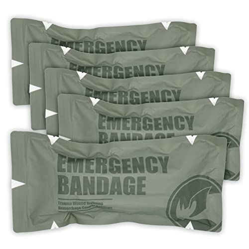 RHINO RESCUE 6" Israeli Emergency Bandage, Tactical IFAK Dressing 5PC 5