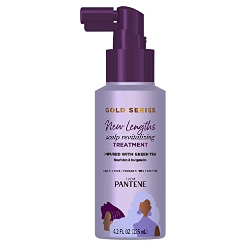 Pantene Gold Series New Lengths Scalp Revitalizing Treatment, 4.2 Fl Oz �� Scalp Treatment Infused with Green Tea, Moisturizes, Strengthens and Protects from the Root for Visibly Longer Hair 4.2 Count (Pack of 1)