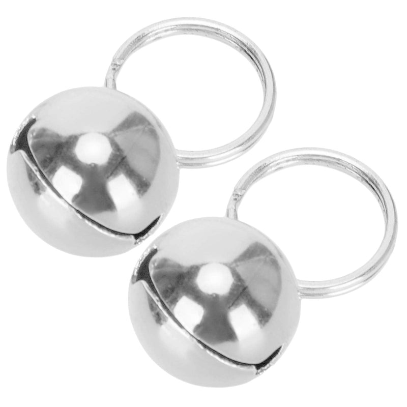 GLOGLOW Pet Copper Bells, 2 Pcs Rust Resistant Anti‑Lost Copper Bells Crisp Sound Round Collar Decoration Fashionable Necklace Decor for Dog Cat Silver - BeesActive Australia