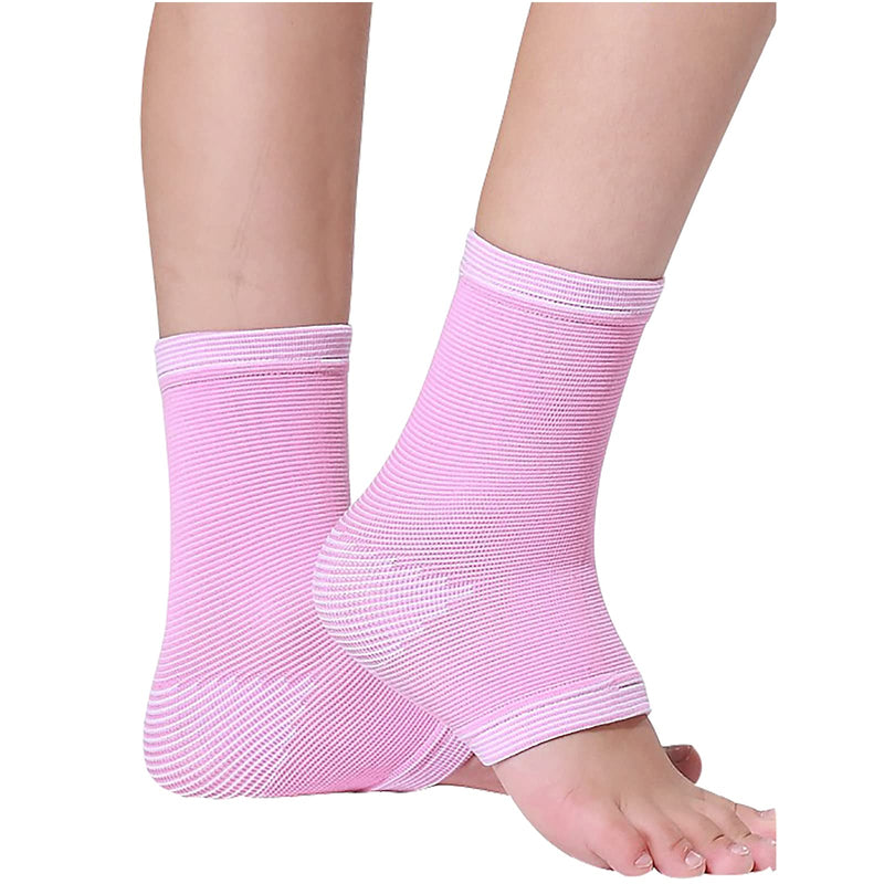 1 Pair Kids Compression Sleeves Foot Arch Support,Kids Children Ankle Brace,Plantar Fasciitis Sock for sprained ankle or sports (Pink) Pink