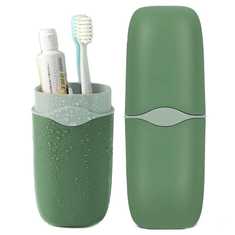 Detachable Travel Toothbrush Holder, Portable Toothbrush Case 3 in 1 Toothpaste Travel Case Holder Plastic Toothbrush Container Toothbrush Storage Box for Travel,Business,Camping, Daily Uses (Green) Green - BeesActive Australia